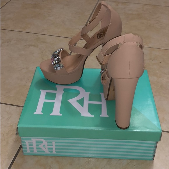 Beige Jeweled Platforms - Picture 2 of 3